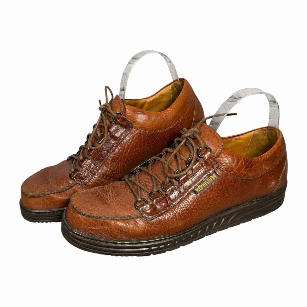 MEPHISTO MATCH Run Off Full Grain LEATHER Brown Walking OXFORD SHOES Mens US 9.5
